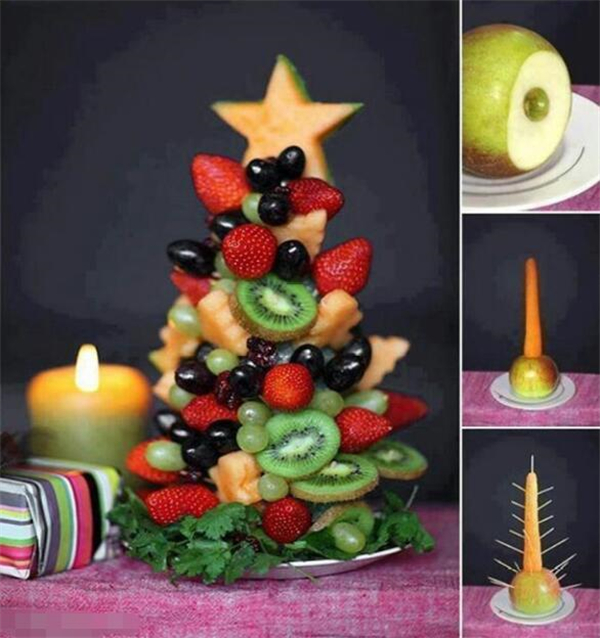 过生日的创意水果拼盘图片,比蛋糕更优雅的创意水果拼盘